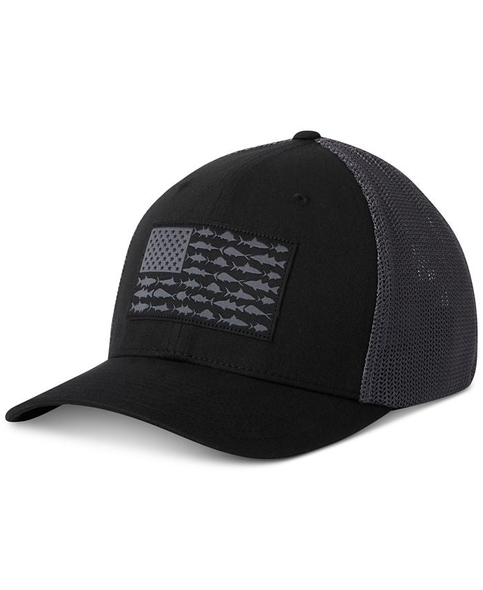 Boné Columbia Masculino PFG Mesh Fish Flag Preto