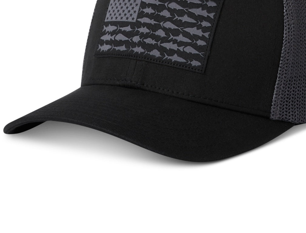 Boné Columbia Masculino PFG Mesh Fish Flag Preto
