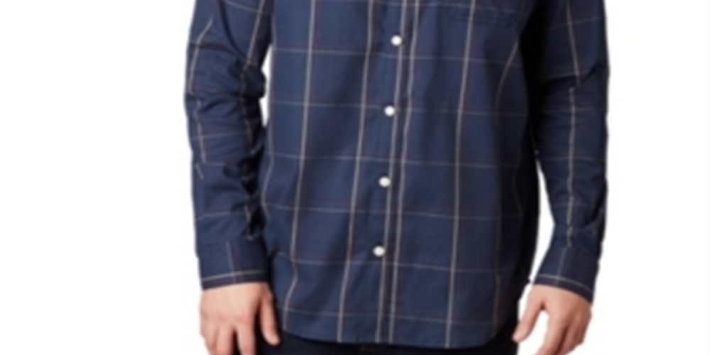 Camisa xadrez Columbia Vapor Ridge III masculina, azul, tamanho extragrande