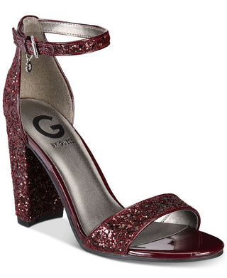 GUESS Women's Fabric Open Toe Ankle Strap Classic Shoes Red Size 7.5