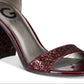 Sapatos GUESS femininos de tecido com bico aberto e tira no tornozelo, clássicos, vermelhos, tamanho 7,5