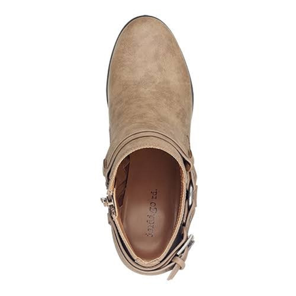 Botas femininas Sansun Almond Toe Fashion Toe, tamanho 7,5 M, marrom, Indigo Rd.