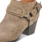 Botas femininas Sansun com fivela Indigo Rd., marrom, tamanho 8 M