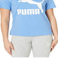 Camiseta Puma Classic Logo Fitness Running Feminina Azul Tamanho P