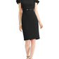 Vestido Calvin Klein Feminino com Cinto e Mangas Babadas, Preto, Tamanho 12