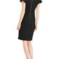 Vestido Calvin Klein Feminino com Cinto e Mangas Babadas, Preto, Tamanho 12