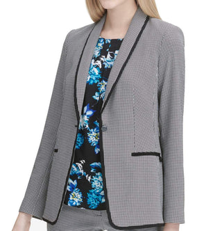 Calvin Klein Blazer feminino estampado de um botão tamanho 2