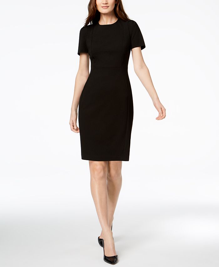 Vestido justo de crepe SeaScuba feminino Calvin Klein, preto, tamanho 2