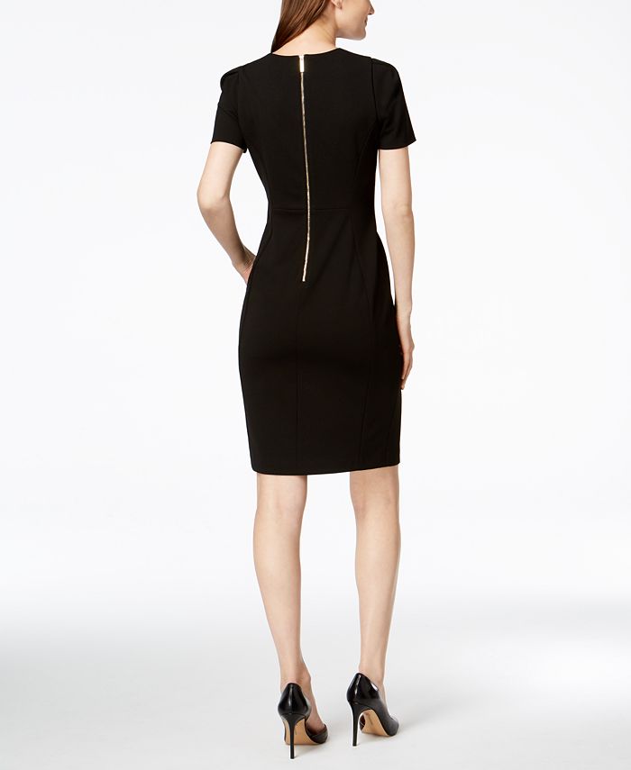 Vestido justo de crepe SeaScuba feminino Calvin Klein, preto, tamanho 2
