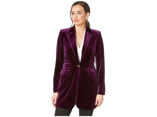 Jaqueta Calvin Klein Feminina Amethyst Knit com Botões Frontais Tamanho 14