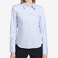 Blusa Calvin Klein Feminina com Gola Punhada e Botões Azul Tamanho 2 Petite