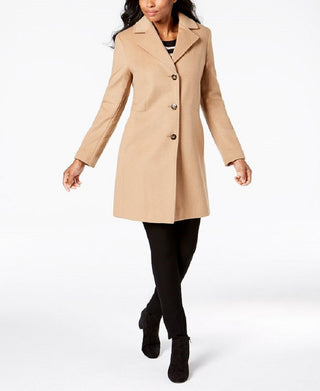 Casaco Calvin Klein Classic Cashmere Lã e Mistura de Lã Marrom Tamanho 12 Feminino