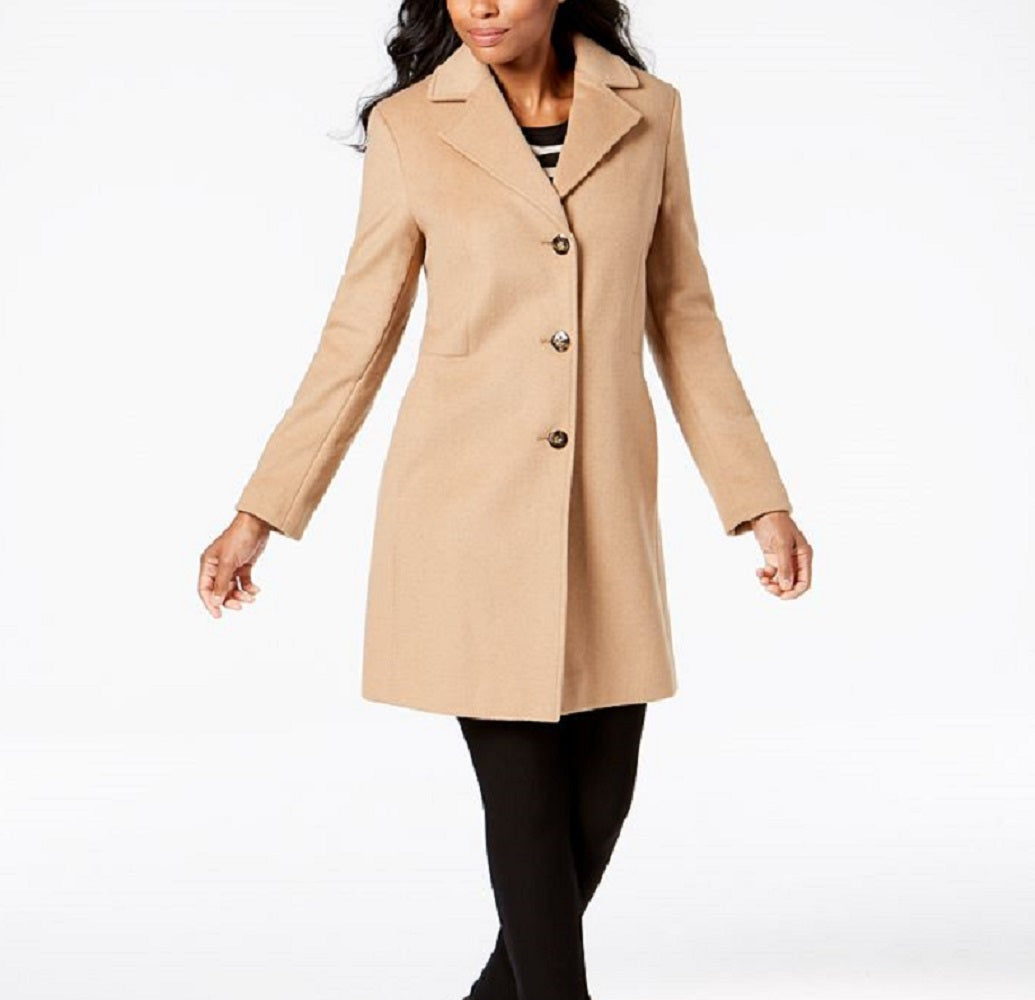 Casaco Calvin Klein Classic Cashmere Lã e Mistura de Lã Marrom Tamanho 12 Feminino