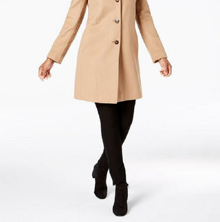 Casaco Calvin Klein Classic Cashmere Lã e Mistura de Lã Marrom Tamanho 12 Feminino