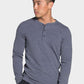 Moletom The North Face TNF Terry Ls Henley Heather Masculino Azul Tamanho P