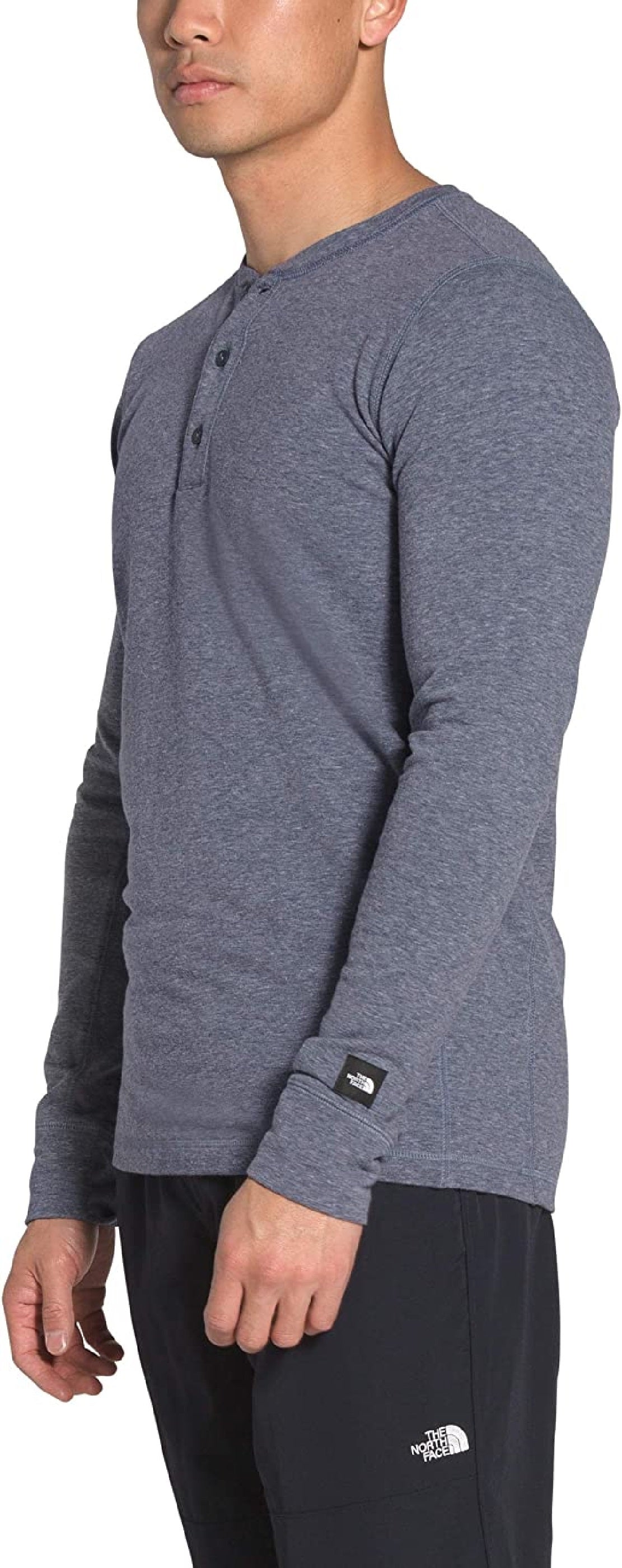 Moletom The North Face TNF Terry Ls Henley Heather Masculino Azul Tamanho P