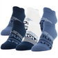 Pacote com 6 meias invisíveis essenciais femininas Under Armour, azul, tamanho 6-9
