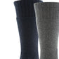 Meias de cano alto Gold Toe Lodge Masculinas, pacote com 2, absorventes de umidade, tamanho regular, cinza