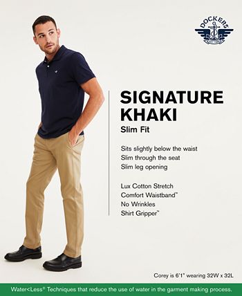 Calças Dockers Signature Lux Cotton Slim Fit Stretch Masculinas Pretas Tamanho 32X30