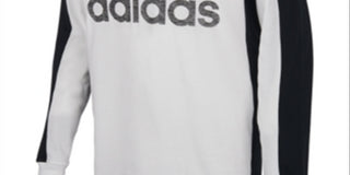 adidas Big Boy's Logo Print Long Sleeve Hooded T-Shirt White Size Medium