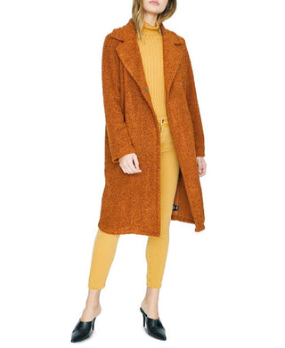 Casaco longo feminino Sanctuary Go Faux Teddy, marrom, tamanho XX-G