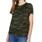 Camiseta estampada camuflada perfeita Sanctuary feminina, verde, tamanho X-S