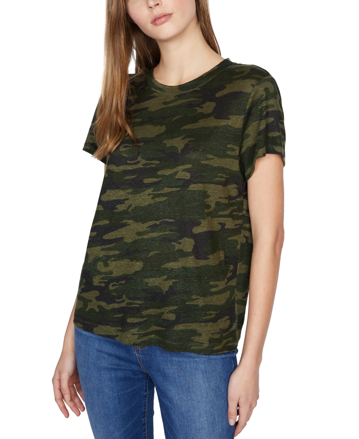 Camiseta estampada camuflada perfeita Sanctuary feminina, verde, tamanho X-S