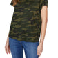 Camiseta estampada camuflada perfeita Sanctuary feminina, verde, tamanho X-S
