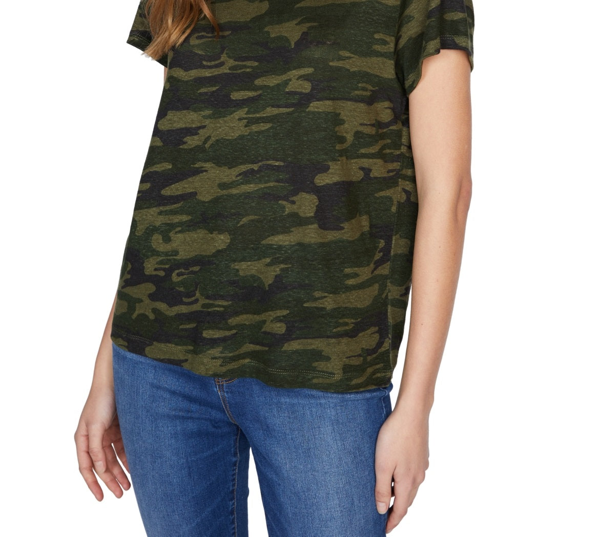 Camiseta estampada camuflada perfeita Sanctuary feminina, verde, tamanho X-S