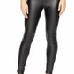 Leggings Sanctuary Runway de couro sintético para mulheres, pretas, tamanho extrapequeno