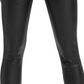 Leggings Sanctuary Runway de couro sintético para mulheres, pretas, tamanho extrapequeno