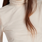 Blusa feminina Sanctuary com gola falsa e franzida, bege, tamanho médio