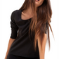 Camiseta feminina Sanctuary Ballet manga comprida preta tamanho pequeno