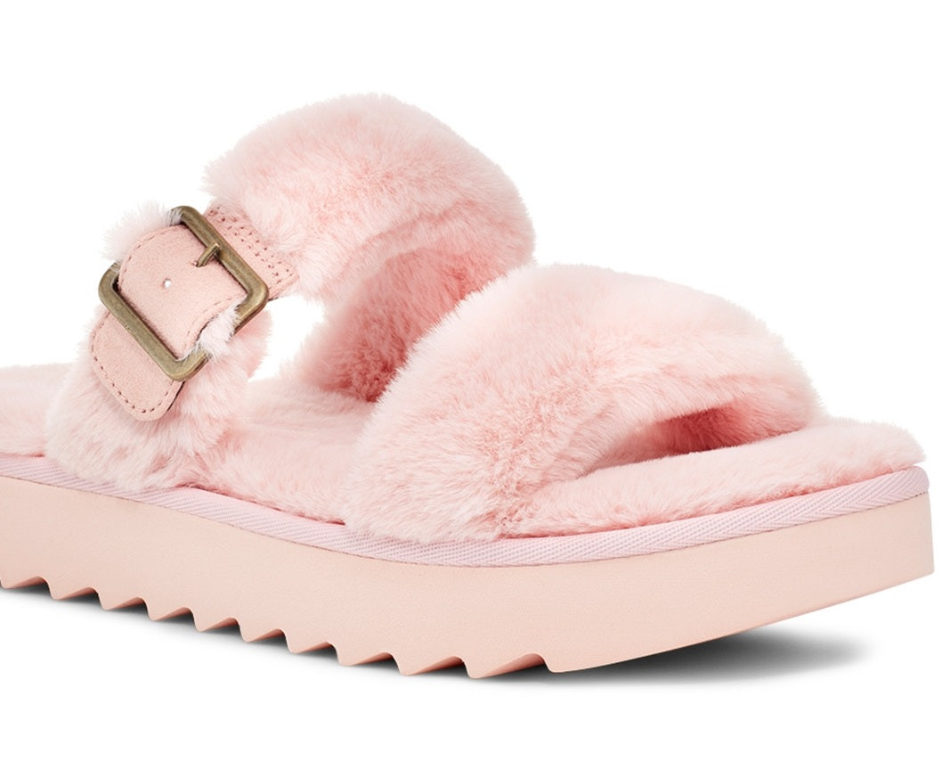 Sandálias femininas UGG Furr Ah Slipper rosa tamanho 5