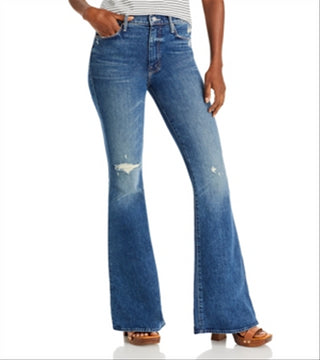 Mother Women's The Super Cruiser High Rise Flare Jeans Blue Size 27