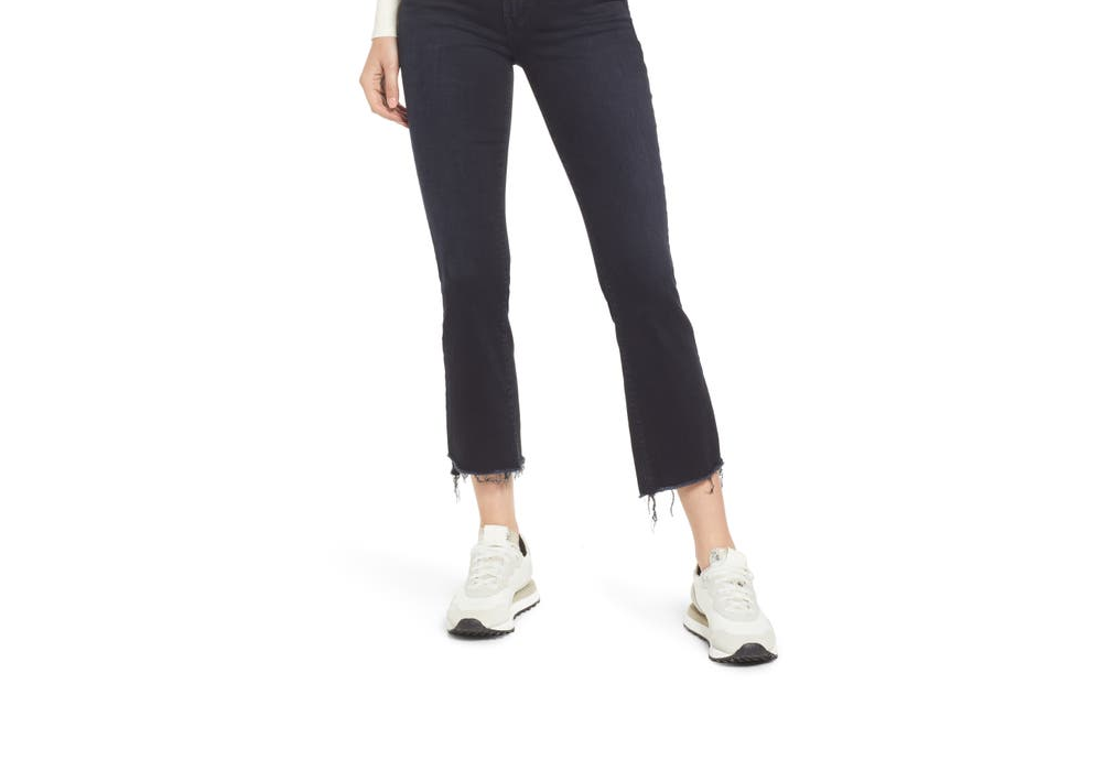 MOTHER Women's Night In Paris The Insider Crop Fray Step Hem Jeans Tamanho 25