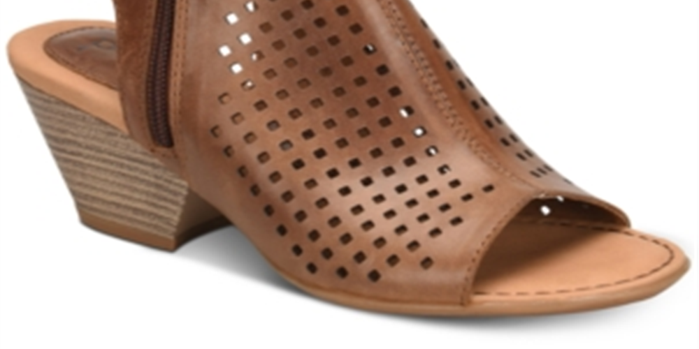 Sandálias femininas BOC Thebe Leather Cut Out Mule Marrom Tamanho 6