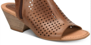 Sandálias femininas BOC Thebe Leather Cut Out Mule Marrom Tamanho 6