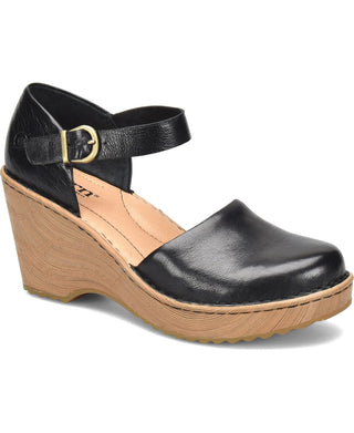 Sapatos femininos Born Women's Nellie Comfort Mary Jane Wedges, pretos