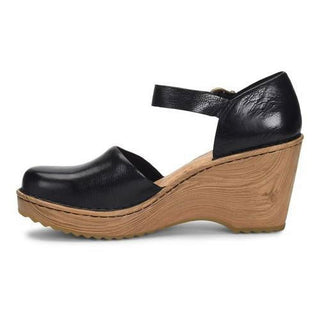 Sapatos femininos Born Women's Nellie Comfort Mary Jane Wedges, pretos