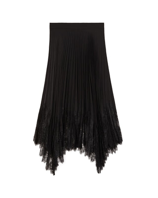 Saia lenço plissada com acabamento em renda Tory Burch feminina, tamanho 2