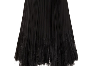 Saia lenço plissada com acabamento em renda Tory Burch feminina, tamanho 2