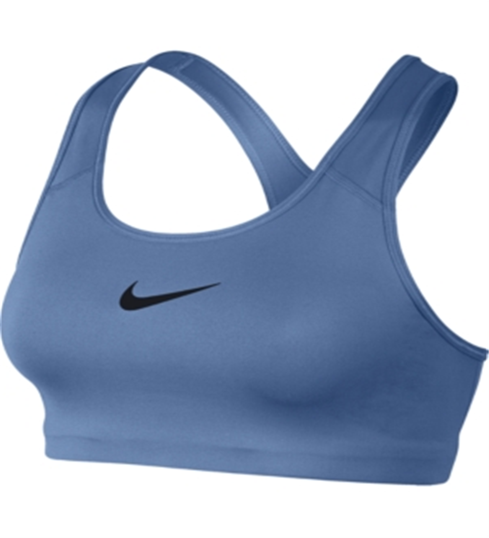 Sutiã esportivo Nike Classic Mid Impact Swoosh feminino, azul, tamanho X-S