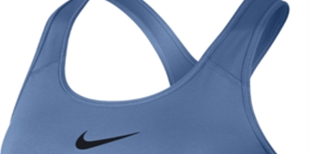 Sutiã esportivo Nike Classic Mid Impact Swoosh feminino, azul, tamanho X-S