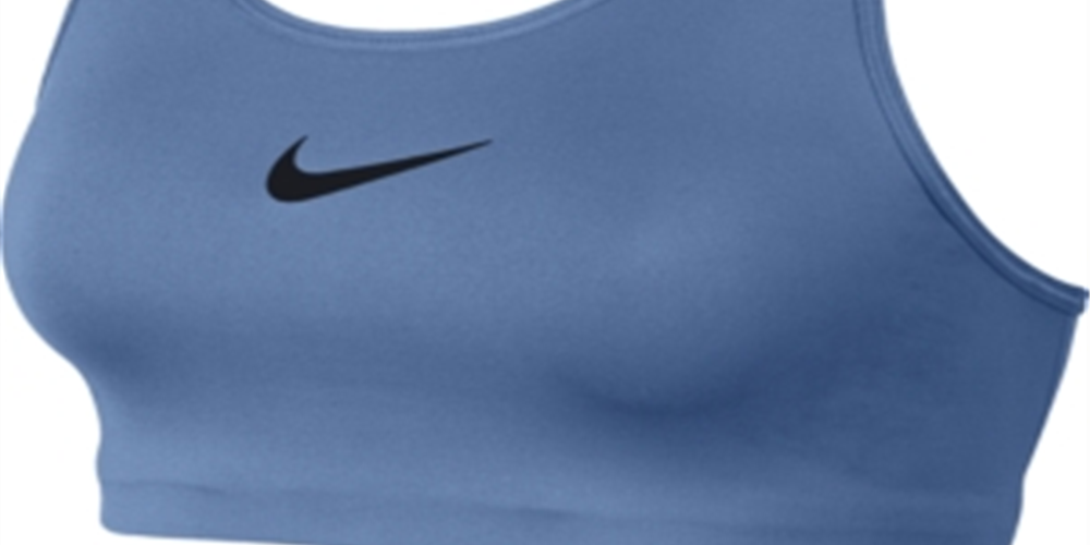 Sutiã esportivo Nike Classic Mid Impact Swoosh feminino, azul, tamanho X-S