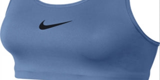 Sutiã esportivo Nike Classic Mid Impact Swoosh feminino, azul, tamanho X-S