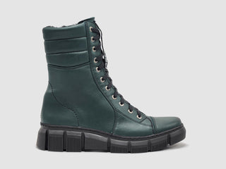 Helios - Botas femininas de couro forradas com pele de Medusa