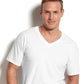 Pacote com 5 camisetas Hanes masculinas com decote em V, brancas, tamanho pequeno