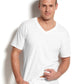 Pacote com 5 camisetas Hanes masculinas com decote em V, brancas, tamanho pequeno