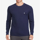 Camisa de pijama térmica masculina Ralph Lauren Waffle Knit azul